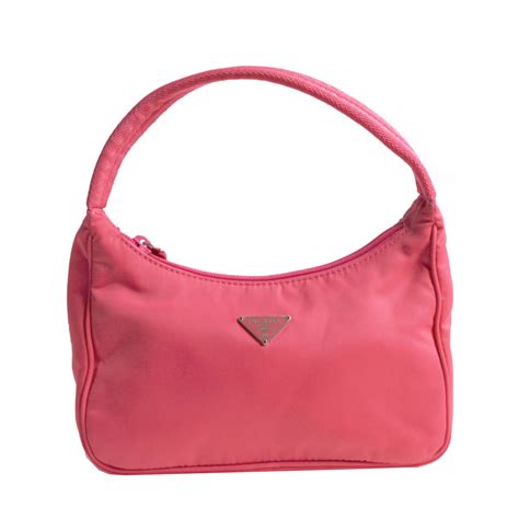 prada hobo bag nylon pink|Prada nylon bag vintage.